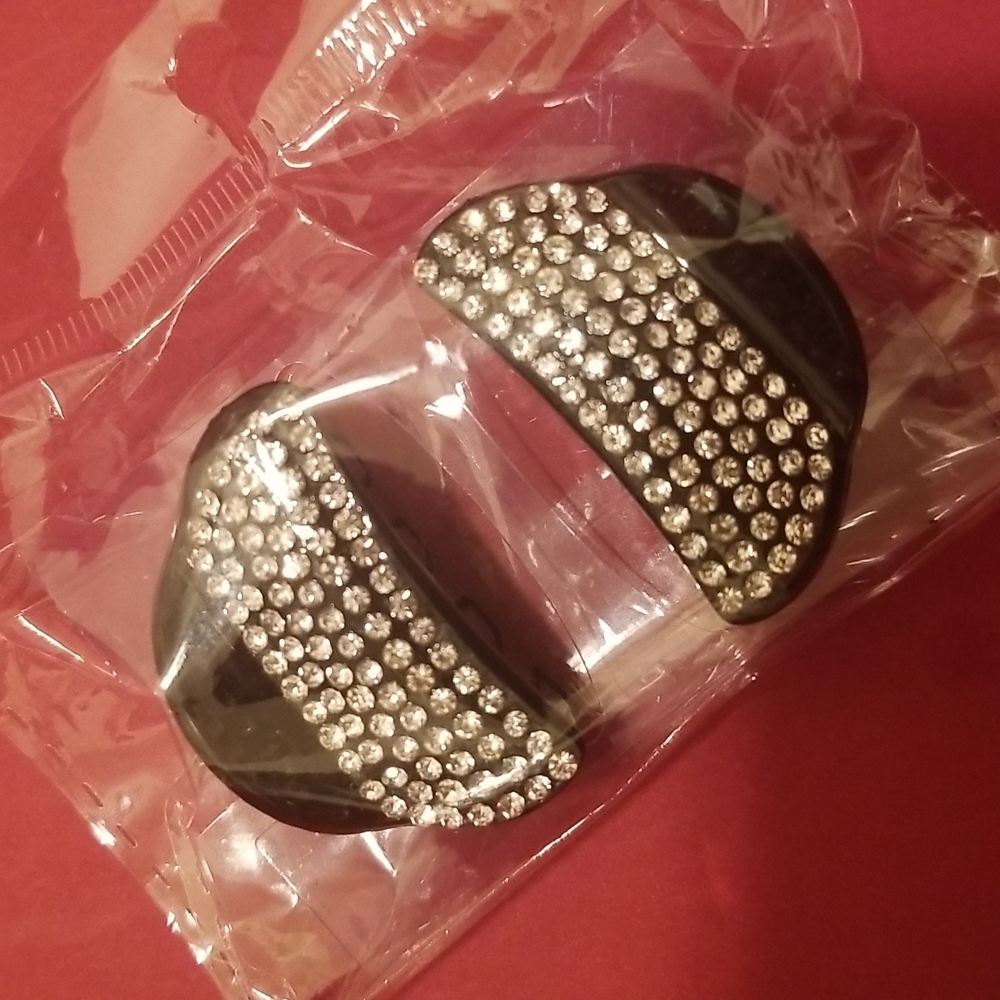 🌈💟mini black/Rhinestone clip